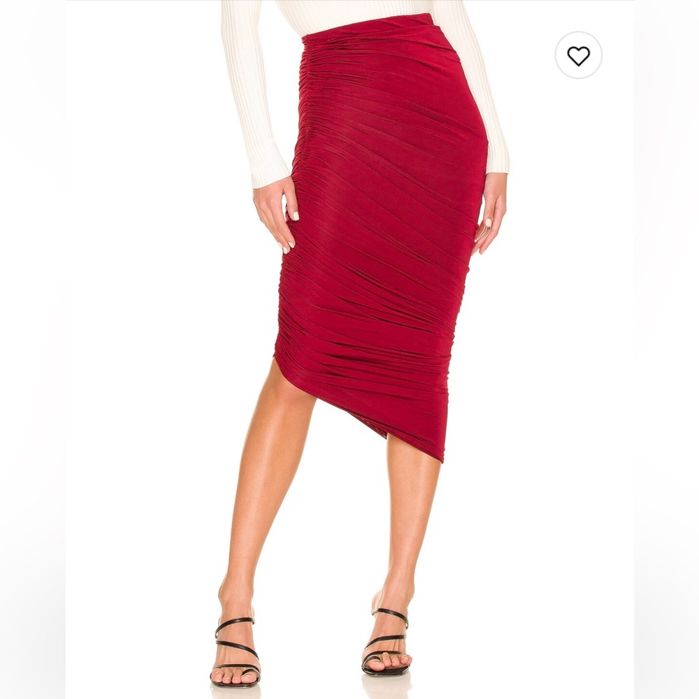 L’academie Libby midi skirt in burgundy (size small)